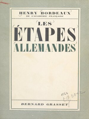 cover image of Les étapes allemandes